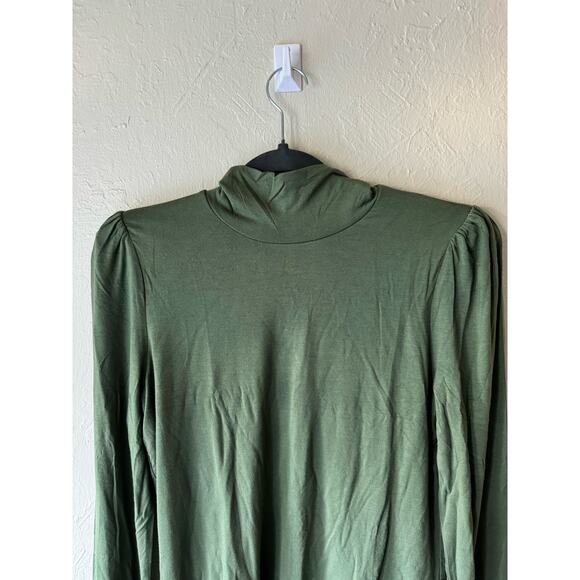 NWT J. Crew FormKnit Puff-Sleeve Green Long Sleeve Turtleneck Sz M - Picture 4 of 7